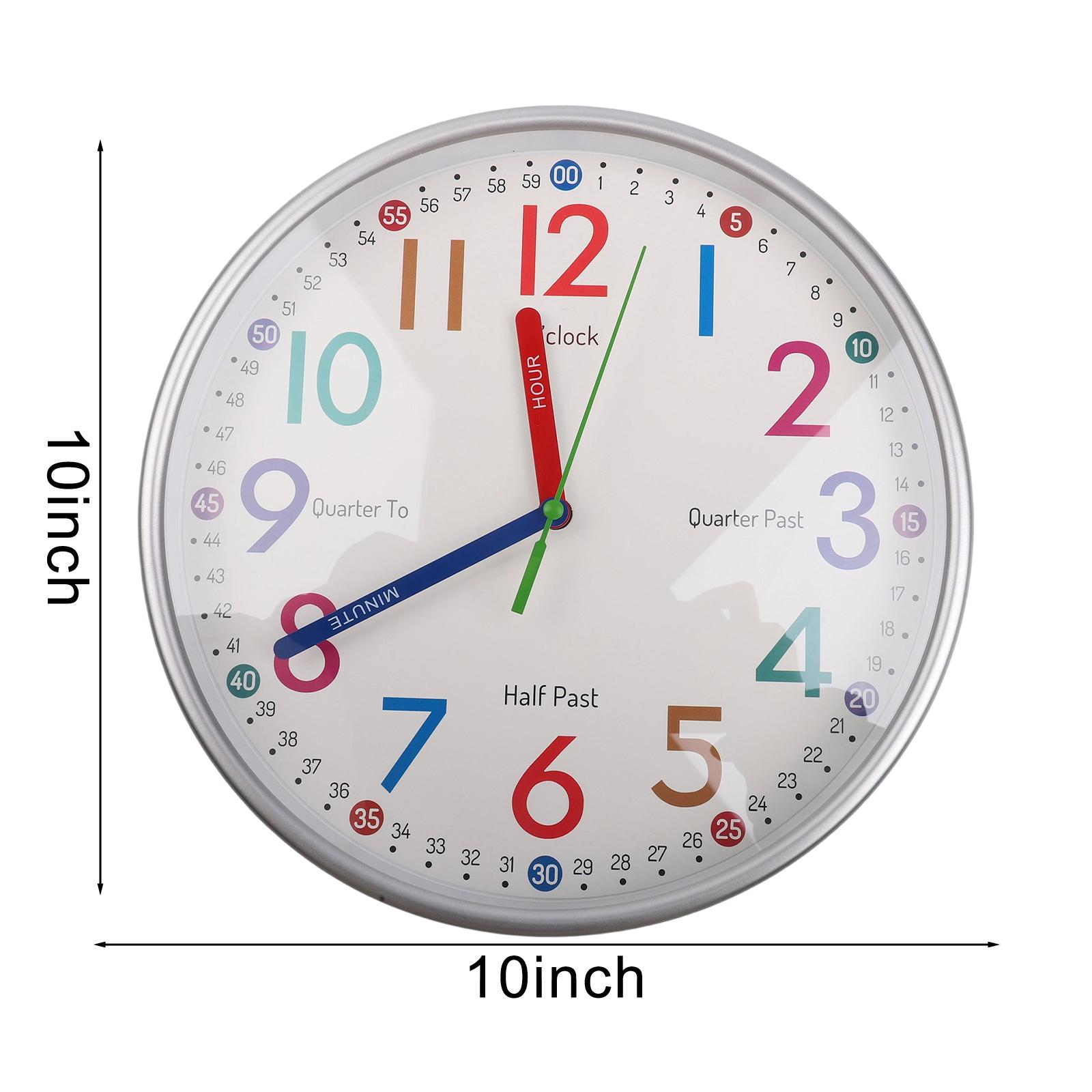 10 Inches Clock Children s Wall Clock Silent Learning Wall Clock 10inch