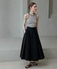 Owaiwai Cotton Flare Long Skirt_Black