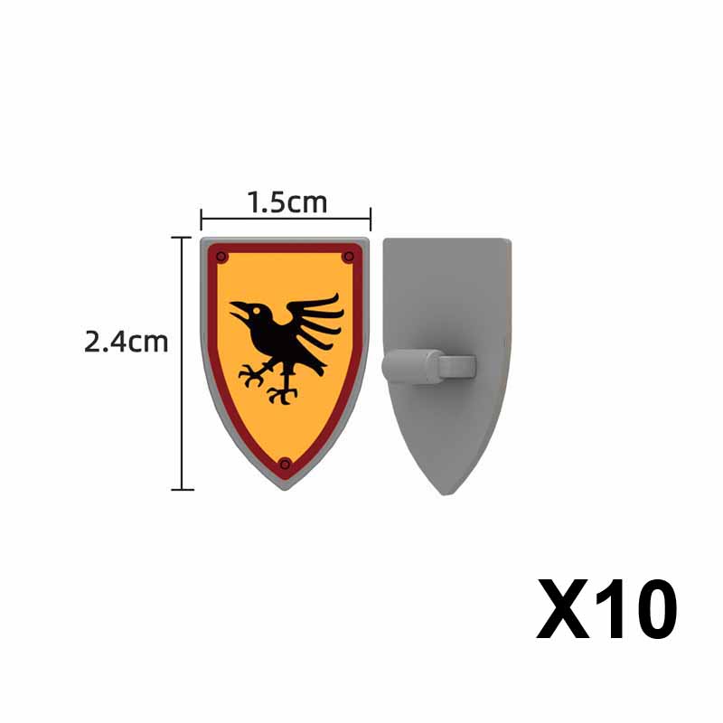 Medieval Castle Soldier Figure Equipment Building Blocks Lion Black Eagle Knight Waffen Accessories Shield Vest Cloak Brick Toys