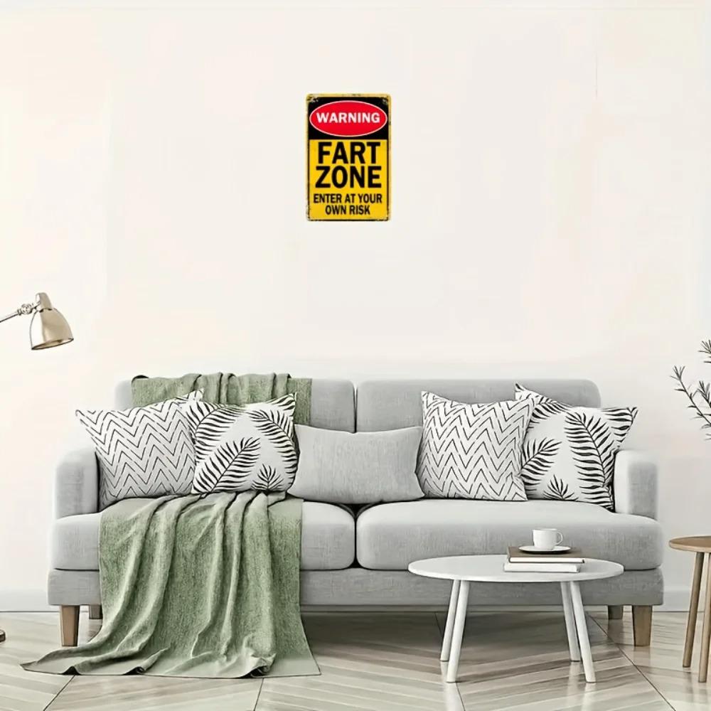 Waterproof Retro Metal Fart Zone W-Warning Sign - Tin Wall Art For Home, Bathroom, Bar & Garage Decor With Easy-Hang Design