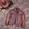 Chinese Size Vintage Genuine Leather Jacket Men Real Cowhide Suit Jacket Bomber Jacket