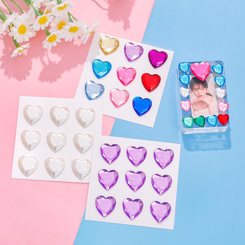 DIY Diamond Heart Stickers for Kids - 3D Crystal Journal Decoration Kit