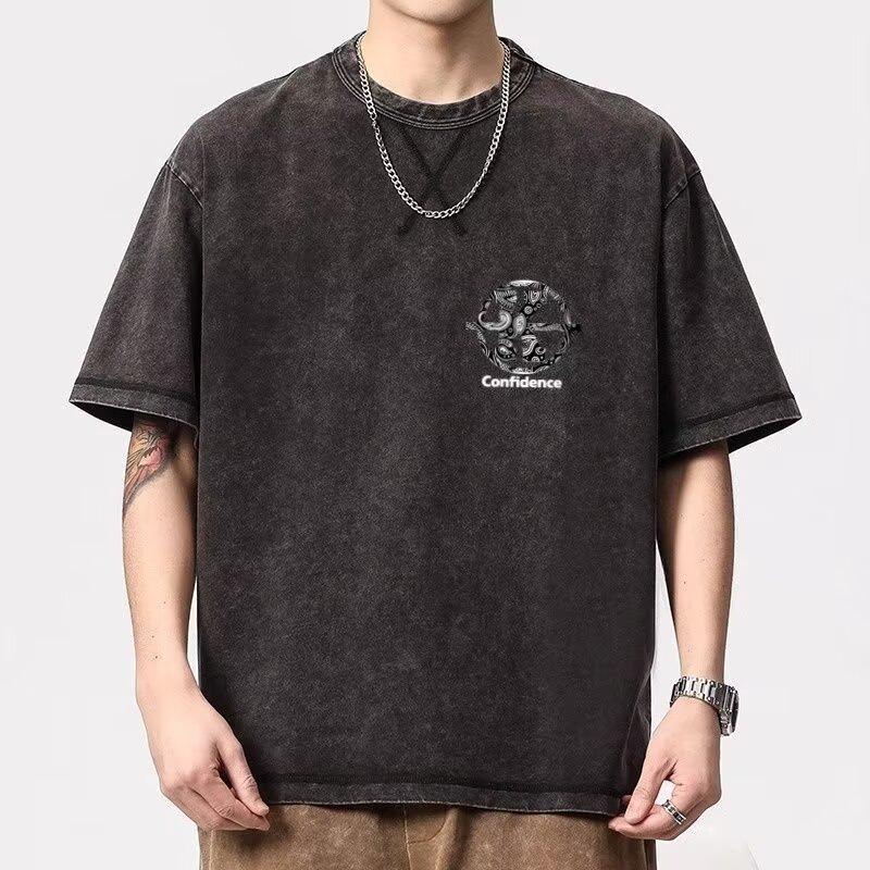 New Sports Casual Short-Sleeved T-Shirt Men'S Summer Korean Version Of The Trend Of Simple Half-Sleeved Tops Hong Kong Style Loose T-Shirt