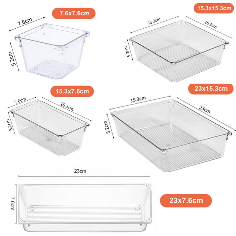 Acrylic Organizer Drawer Storage Box Makeup Organizer Clear Storage Organizer Boxes Plastic Desk Drawer Organizers Acrylic Box