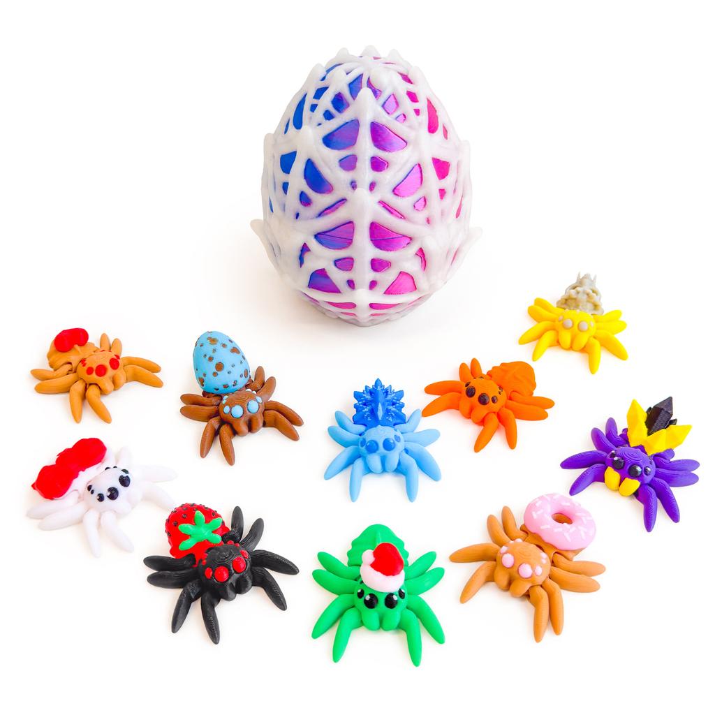 3D Printed Flexible Spider Sculpture Kids Simulation Animal Toy Creative Home Halloween Ornament Desk Cartoon Christmas Gift