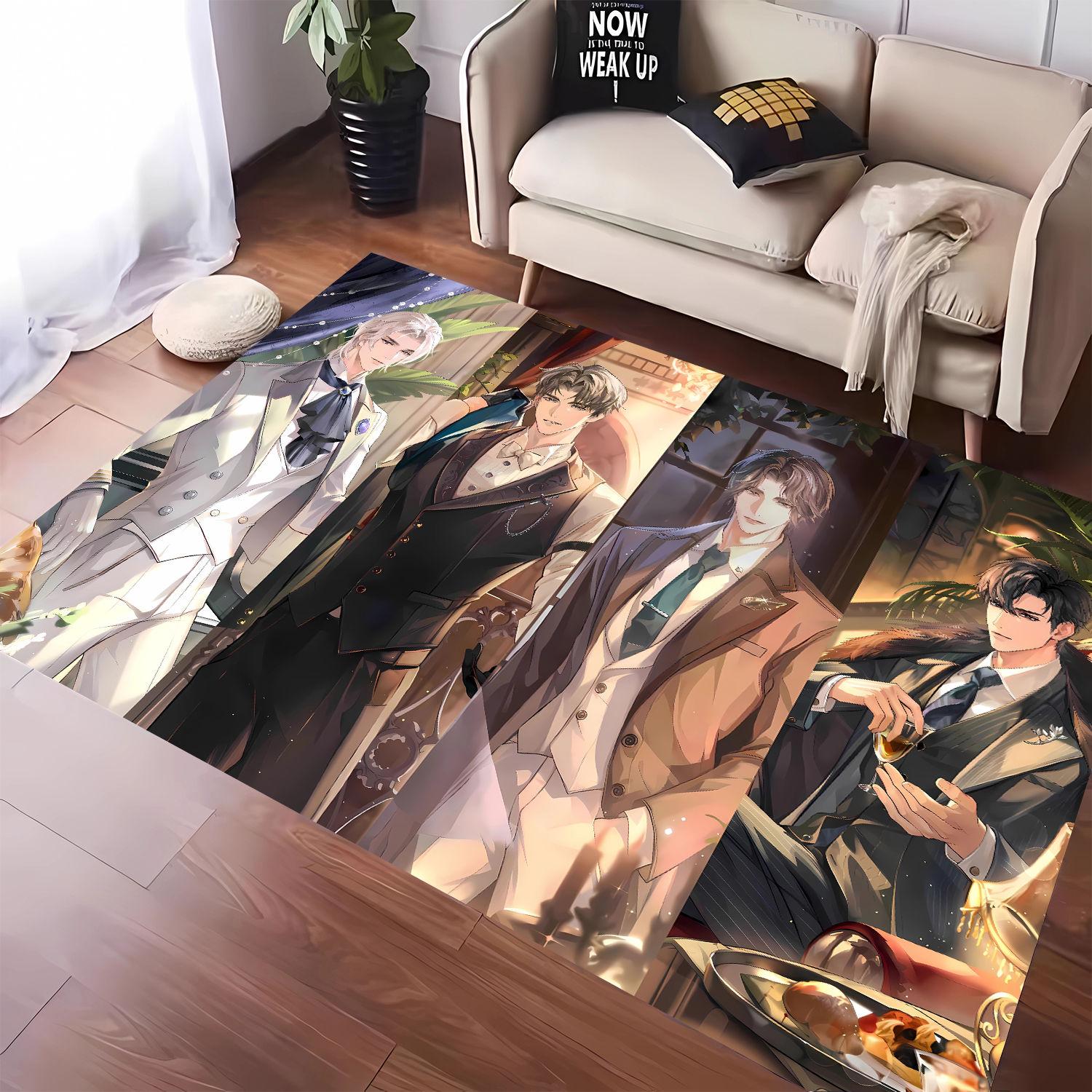 

1 шт. Ковер Красавчик Аниме с 3D-печатью для декора гостиной дома, Нескользящий коврик, Поверхность - удобный ковер, Подарок на день рождения 40 x 60cm