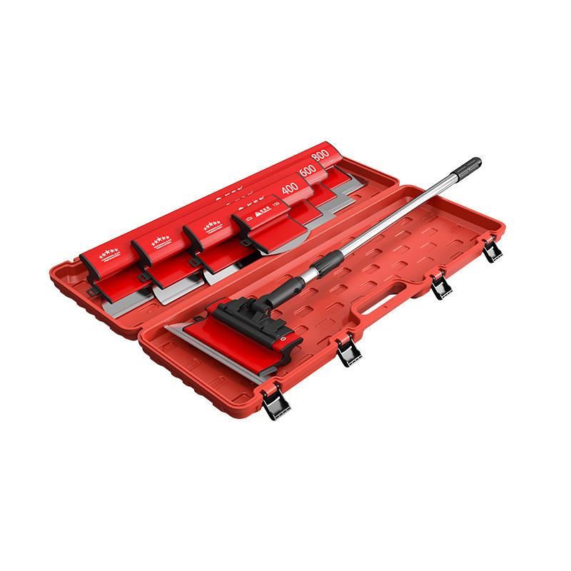 Enlarged Plastering Scraper Plate Stainless Steel Putty Scraper Walls Renovation Scraping Putty Leveling Tool Set 6PCS Set (Red Toolbox)
