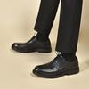 Men's Leather Shoes Autumn and Winter New Business Dress Shoes First Layer Cowhide Lace-up Flats Black Professional Work Shoes