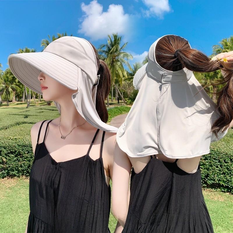 Summer Sun Protection Hat With Wide Brim And Neck Guard For Women Outdoor Sun Shield