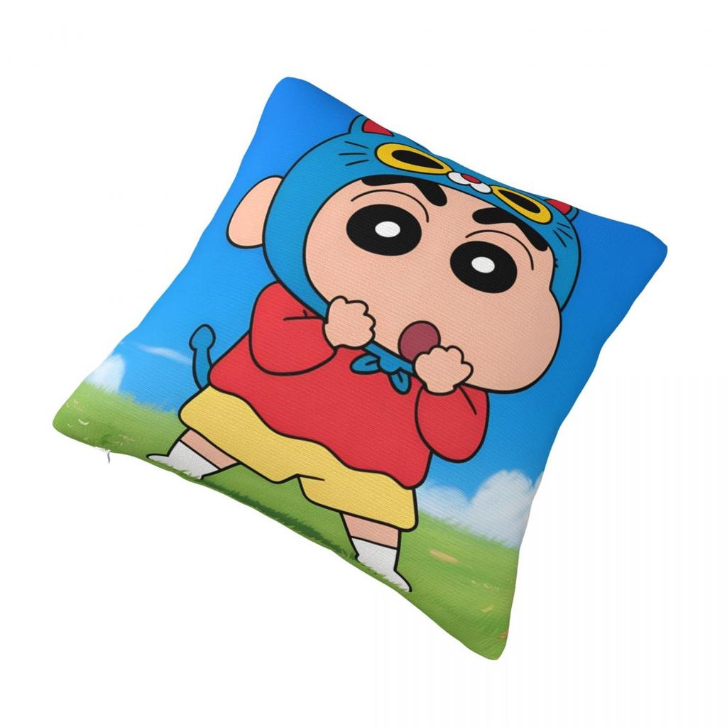 Decorative Pillowcase Crayon Shin-Chans Cartoon Anime Merchandise Seater Pillow Case Cover Square Style Multiple Sizes