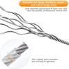 2/5/10M Stainless Double Steel Heavy-Duty Reflective Dog Tie-Out Cable Capacity with Swivel Snap Hooks - Ideal for Outdoor