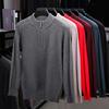 Men's High Neck Zipper Warm Knitted Jacquard Sweater for Autumn and Winter