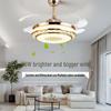 Smart Variable Frequency Ceiling Fan with Chandelier for Living Room, Bedroom, and Restaurant