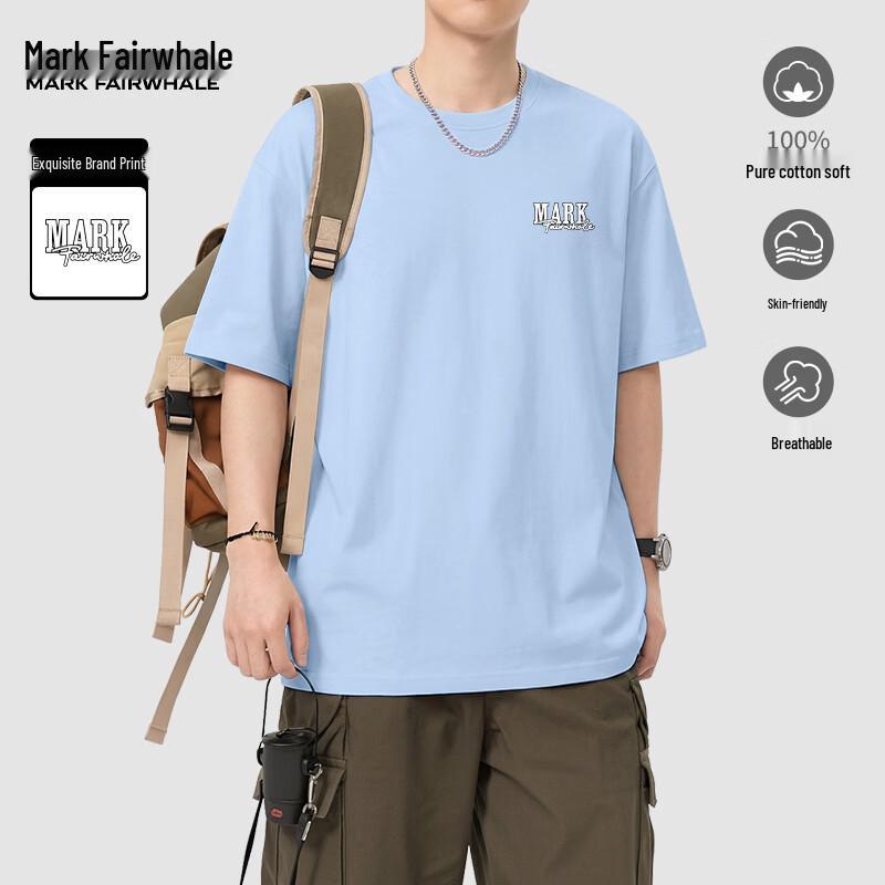 Mark Fairwhale Men's Summer Loose-Fit Cotton T-Shirt