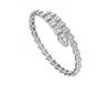 Bracciale a Maglia Serpentina in Argento Sterling 925 con Diamanti Completi