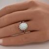 1A gorgeous Bohemian silver-plated ring with opal, a promise ring-Sparkling Rhinestone and Colorful Light Girl's Ring