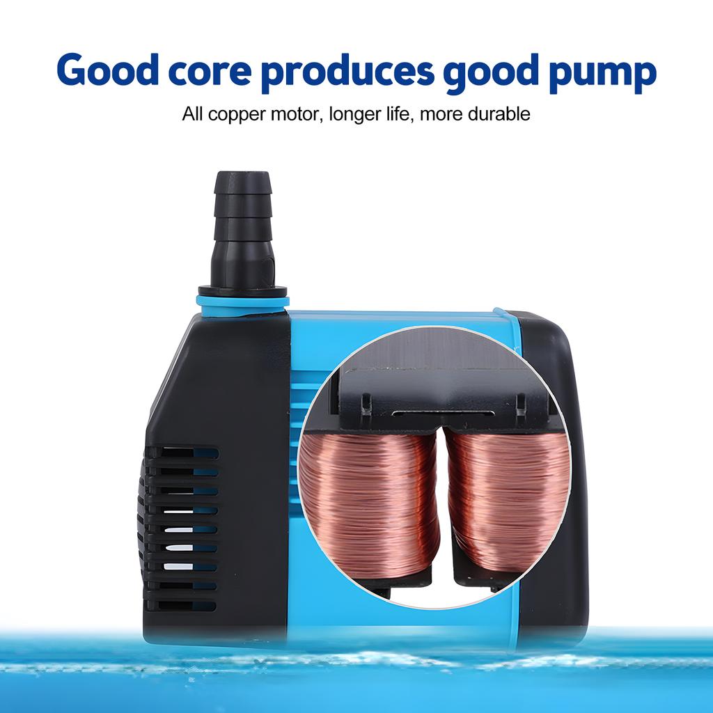 Aquarium Submersible Water Pump 1300L/H Ultra Quiet 25W Water Fountain Pump with 7.55ft High Lift