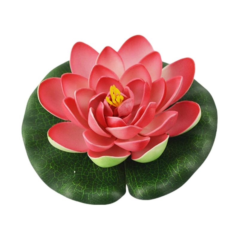 Künstliche Schwimmende Schaumstoff-Lotuspflanzen Gemischte Farbe Künstliche Lotusblumen Display-Charme für Teich- und Gartendekorationen