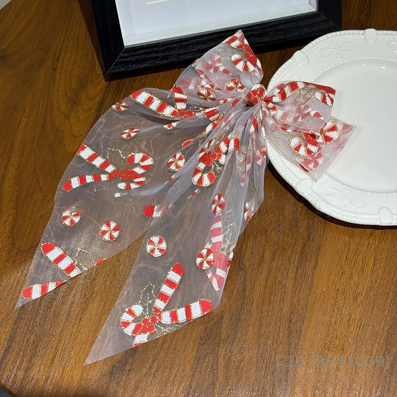 Weihnachtsstoff Haarspange, Schleife mit Weihnachtsmannmütze, Haarspangen mit Schleife, Feiertags-Haaraccessoire für Frauen & Mädchen, Weihnachtsfeier-Dekoration