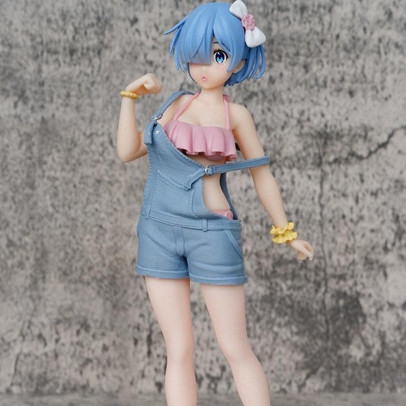 22CM Re:Zero Starting Life In Another World Rem Uniform Figure Anime Statue Desktop Ornament PC Case Decor Collectible Model Toy