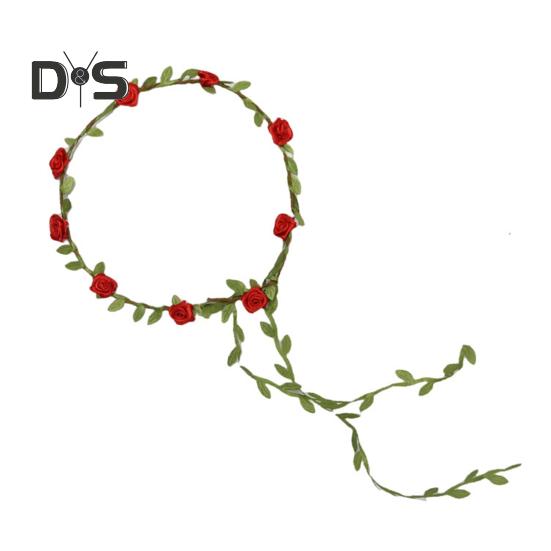 Assortert Farget Roseblomstkrans for Kvinner Floral Bohemsk Hodeplagg Fe Krans Pannebånd med Grønne Blader for Bryllupsfest Ferie Fotografering