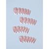 24pcs Long Coffin-Shaped White French Manicure Fake Nails Press On Nails Elegant Style For Women Girls For Daily Wear Or Parties Nail Supplies