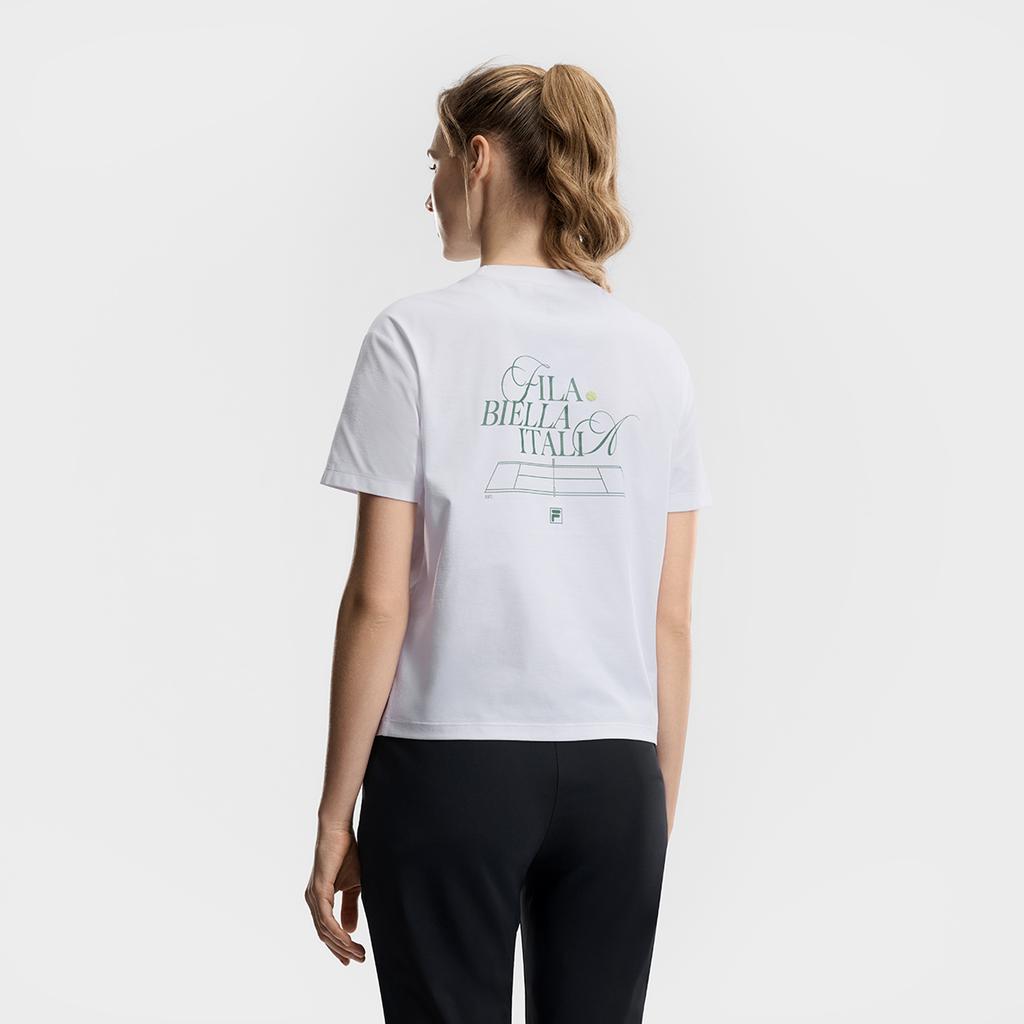 Fila Tennis Fashion Minimalist Classic Sports Tennis Versatile Comfortable Moisture-Wicking Loose Short Sleeve T-Shirt Women tops A11W623108FWT