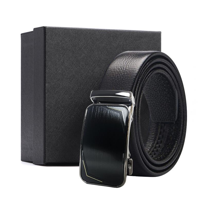 Belt Men's Premium Business Gift Box First Layer Cowhide Belt Alloy Button Head Gift High-end Automatic Buckle Belt