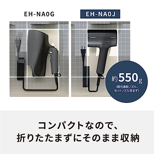 Panasonic Hair Dryer Nanocare High Penetration Nanoe & Mineral Equipped Compact Deep Navy EH-NA0J-A