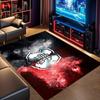Sao Paulo FC Crest Red Smoke Rose Flame Print Area Rug Brazilian Soccer Fan Non Slip Rectangular Floor Mat Gaming Room Football Fan Decor Rug