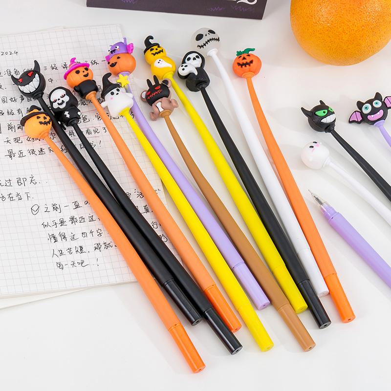 5/10/20/30Pcs Halloween Bat Ghost Pumpkin Shake Neutral Pen Student Gifts Prizes Writing Supplies Stationery Back To School
