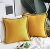 1PC Solid Color Throw Pillow Cover 45X45cm Cozy Linen Home Bedroom House Office Square Pillowcase Funda Cojin