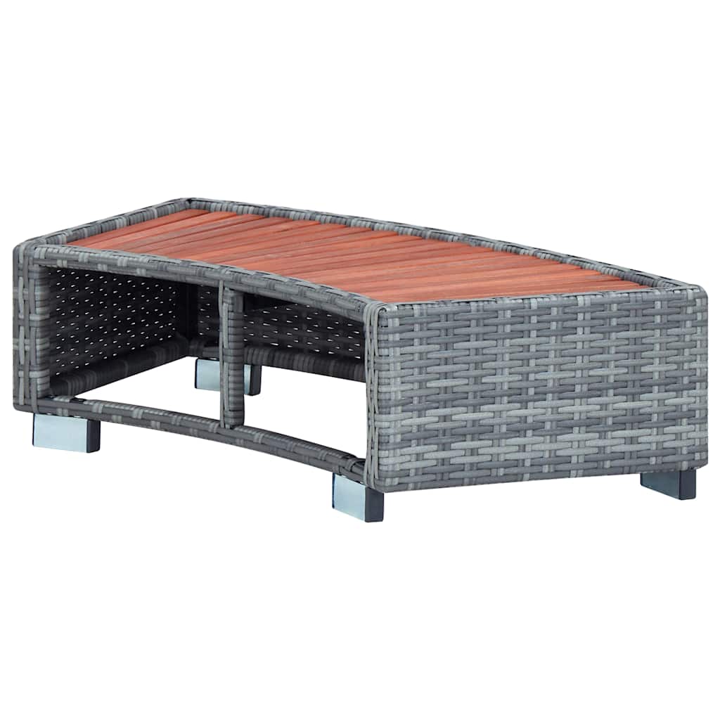 vidaXL Spa-Einstiegsstufe Grau Poly Rattan 92×45×25 cm
