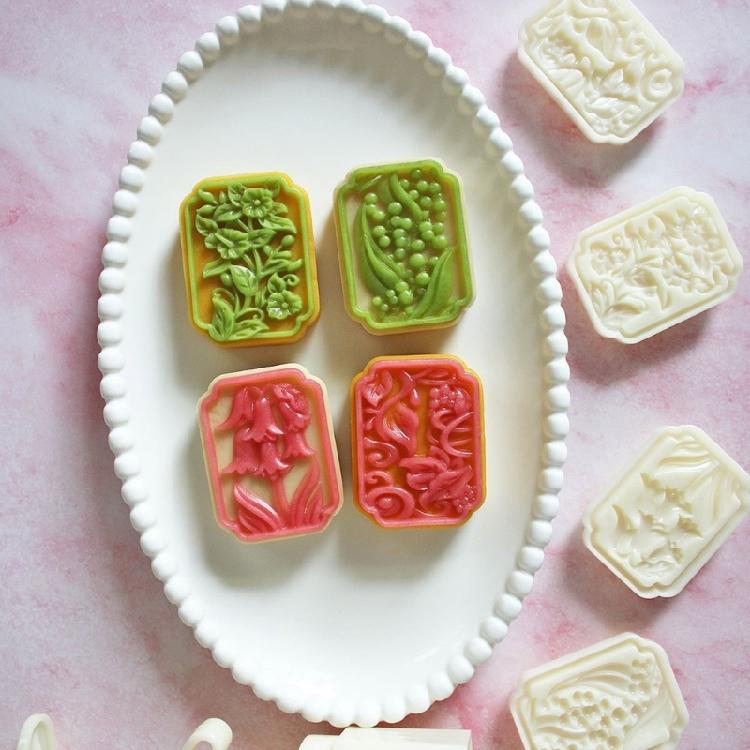 Grüne Bohnenkuchenformen Dessertpresse Werkzeug Pflanzenserie Gebäckwerkzeug ABS-Textur Gebäckformen Backzubehör für Kuchen