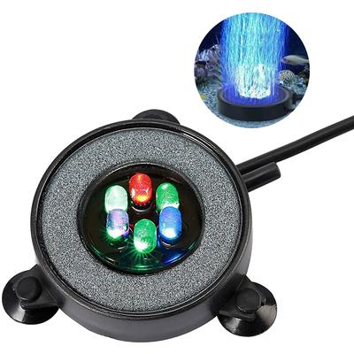 Rund Akvarium Bubbellampa med Färgskiftande LED-lampor Luftpump Lampa Bubbellampa