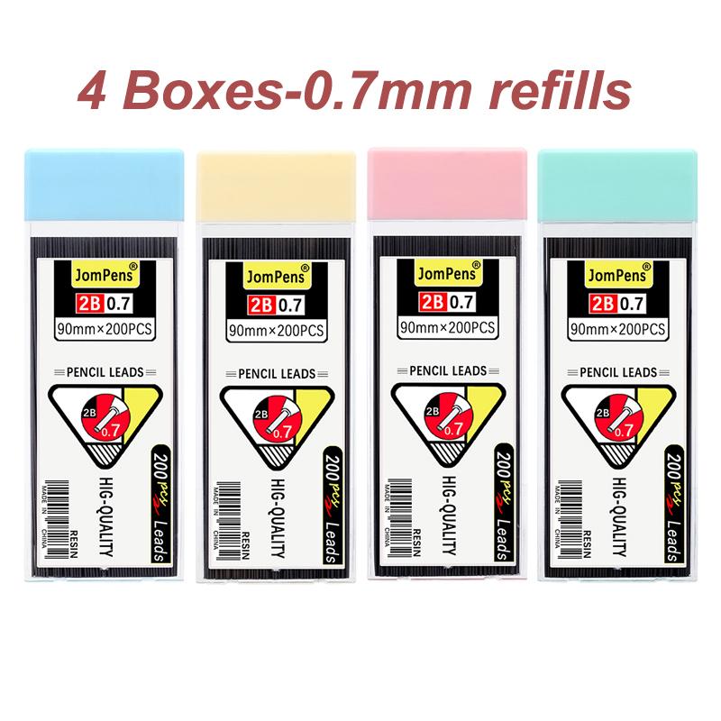 9Pcs/Set 0.7mm Side Pressure 2B Mechanical Pencil High Quality With Eraser Painting Smooth Creative Writing Office Stationery