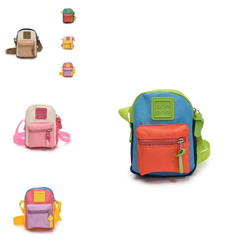 Unisex Kids Canvas Crossbody Bag With Stitch Accents And Simple Style For Everyday Wear