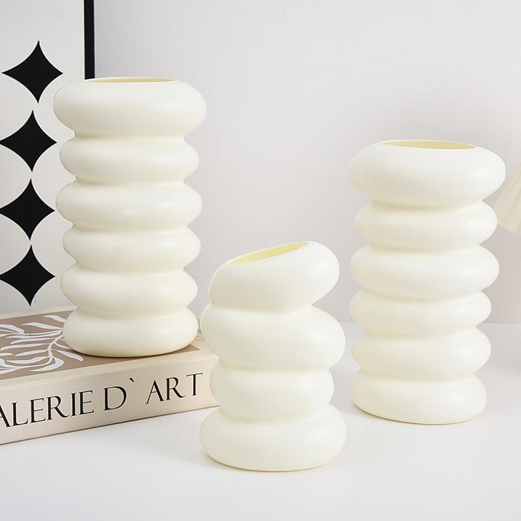 1PC Spiral Pattern Plastic Vase Crafts Wedding Table Center Vase Ornament Home Living Room Office Flower Arrangement Decoration
