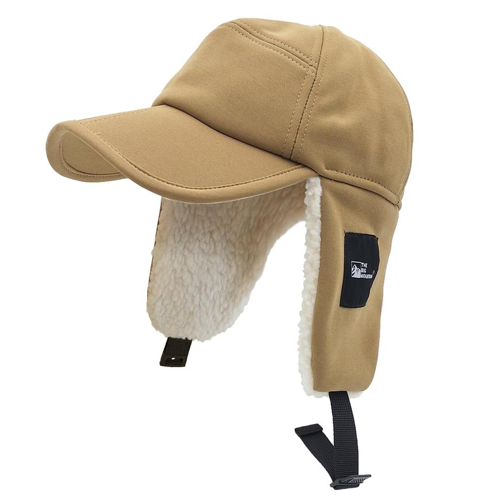 White Field Design Deep Forest Foldable Flip Visor Cap with Ear Outdoor Cap with Inner Boa Flaps, Compact, 2-Way (Sand Beige)