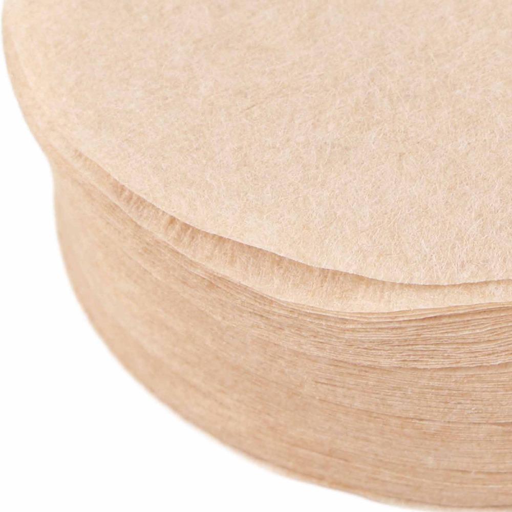 100 PCS Set Unbleached Paper Coffee Filter Paper Odorless Dia. 68mm Replacement Filter Round Shape Dia. 60mm