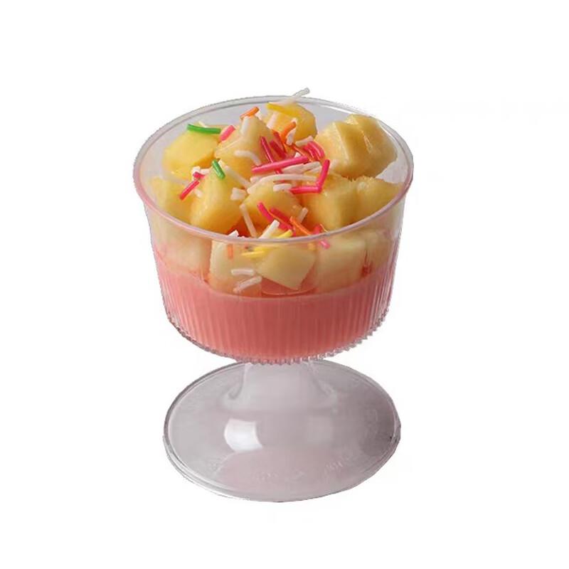 Pabei Disposable Plastic Stemmed Dessert Cups, 100ml