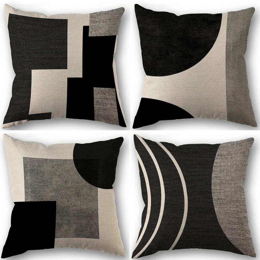Jmg Clothing Unisex Black/White Abstract Geometric And Decorative Soft Pillowcase Modern Bohemian Pillowcase Home Decoration