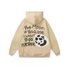 Graffiti Letter Foam Fleece Baggy Sweatshirts Męskie Oversize High Street Casual Hooded Hoodie Unisex Pullover Loose Hoody