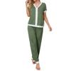 Dames Ribgebreide Loungewear Set - Losse Pasvorm, Eenvoudige Stijl voor Thuiswerken