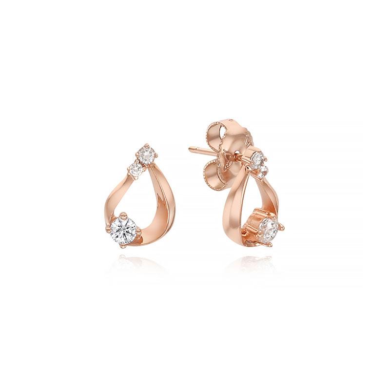 Tirrlirr Shining Drop Silver Pink Earrings Tessvp13610S