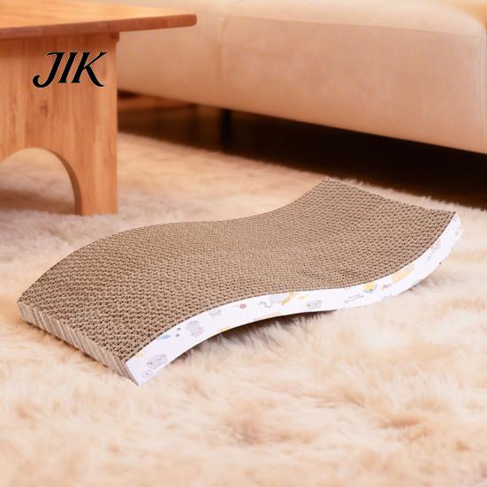 Eco Friendly Cat Scratcher Scratching Post No-Shedding High-Density Corrugated Paper Scratch Toy Wave Shape Design Household Reusable Pad