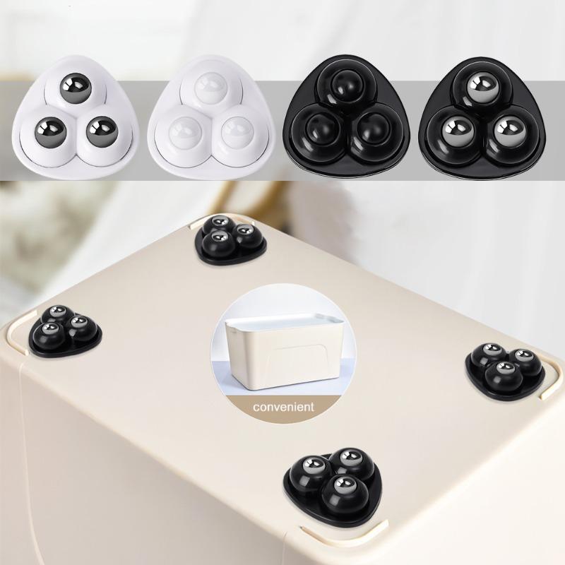 Mini Self Adhesive Caster Wheels Universal Stainless Steel Swivel Wheel 360° Rotation Pulley for Furniture Cabinet Trash