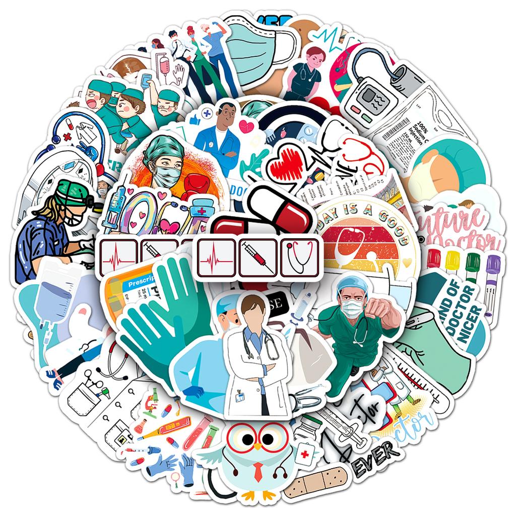 50 ks/sada mini samolepek doktor & sestra