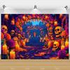 Sfondo Fotografico Giorno dei Morti Teschio Tagete Festa Messicana Día De Los Muertos Decorazione Fornitura per Feste Oggetti di Scena per Studio Fotografico