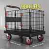 Caged Platform Trolley, Bearing Folding Transporter, Thickened and Durable Hand Truck, Foldable  Warehouse Item Handling